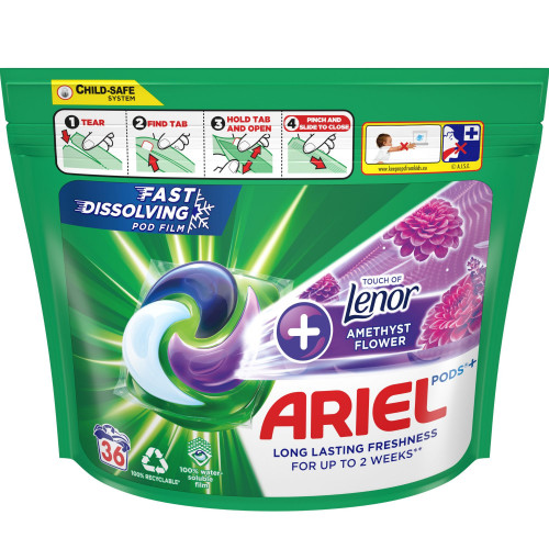 Ariel kapsle na praní 36pd sáček - Amethyst Flower Plus