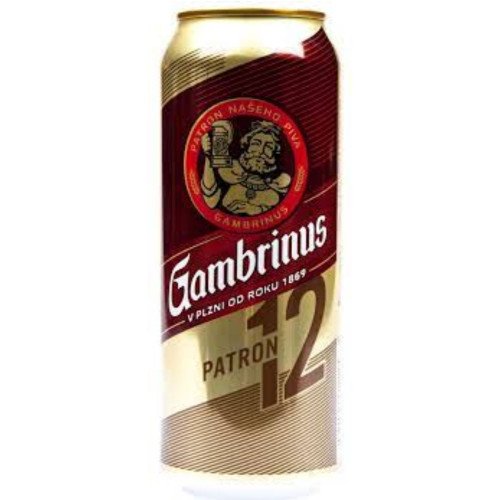 Gambrinus 0,5l pivo plech - Patron 12 světlý