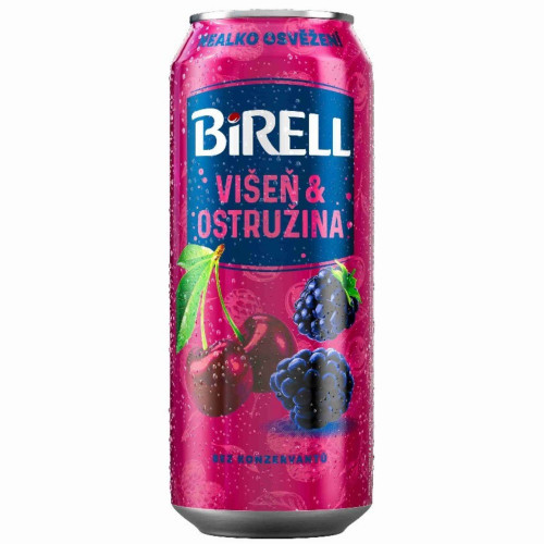 Birell 0,5l Nealkoholické pivo plech - Višeň + Ostružina