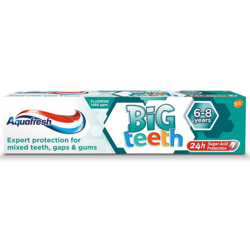 Aquafresh zubní pasta 50ml Big Teeth 6-8let