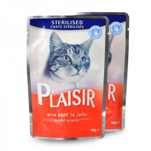 Plaisir cat kapsa sterilised hovězí 100g