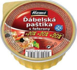 HAMÉ paštika 120g - Ďábelská s feferony 100g+20%