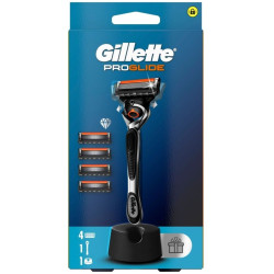 Gillette Proglide 1 strojek + 4 hlavice + stojan