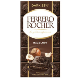 Ferrero Rocher čokoláda 90g tablet - Dark Hazelnut 55% (8)