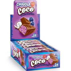 COCOS Chiquola 48g čokoládové tyčinky Borůvka (24)