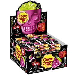 Chupa chups lízátko 3D Skull Strawberry/LIme 15g (45)