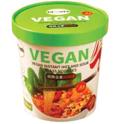 MOVA Vegan instantní skleněné nudle cup 136g Classic Hot a Sour (zelené) (12)