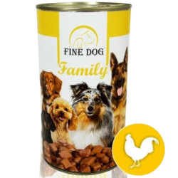 FINE DOG Family 1240g konzerva - drůbeží (12)