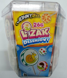 JohnyBee roksové lízátka - placka 26g Lolly desen (40ks/bal)