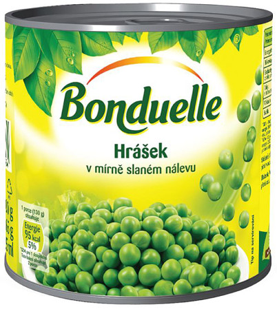 chi tiết Bonduelle 425ml/400g hrášek v mírně slaném nálevu